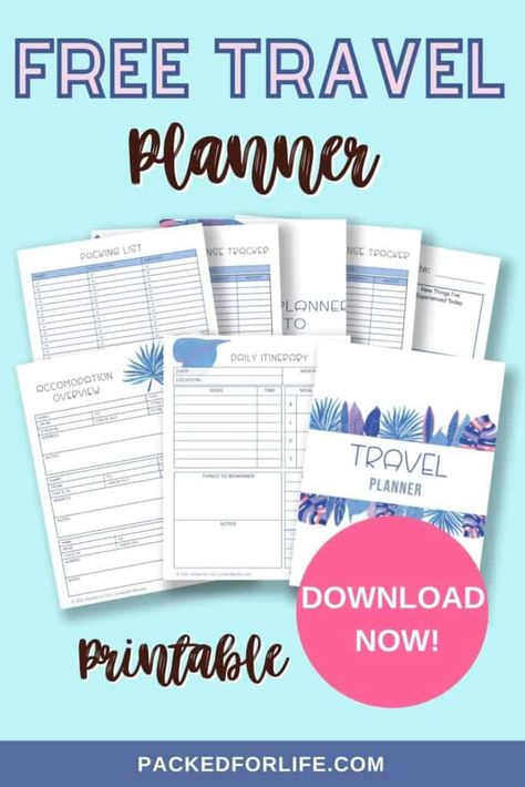 Travel Planner Printable Free, Free Travel Printables, Vacation Budget Planner, Free Travel Planner, Vacation Planner Template, Travel Planner Printable, Travel Binder, Travel Budget Planner, Budget Planner Free