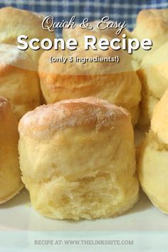 3 Ingredient Scones, The Best Scones, Easy Scone, Best Scones, Fruit Scones, Scones Recipe Easy, Scones Easy, 3 Ingredient Recipes, Baking Recipe