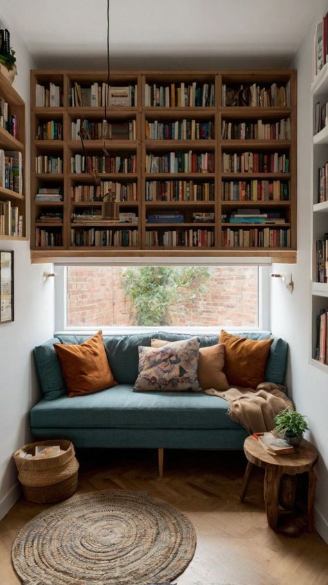 Find 15 creative and stylish ways to design a cozy book nook in small spaces. These ideas optimize every inch, blending functionality with charm. Perfect for apartments, dorms, or compact homes, these nooks prove you don’t need a lot of space for a lot of comfort. Narrow Reading Nook, Small Book Nook, Cozy Nook Ideas, Cozy Book Nook, Space Saving Hacks, Nook Ideas, Small Book, Reading Nooks, Book Nook