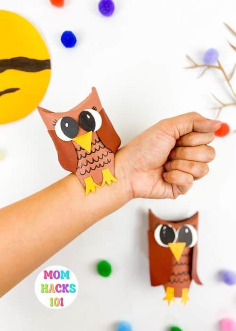 Owl Kindergarten Craft, Owl Kindergarten, Owl Kids Crafts, Owl Puppet Craft, Paper Plate Owl Craft, Easy Owl Craft, Owl Craft For Kindergarten, Cardboard Owl, Owl Crafts For Kids