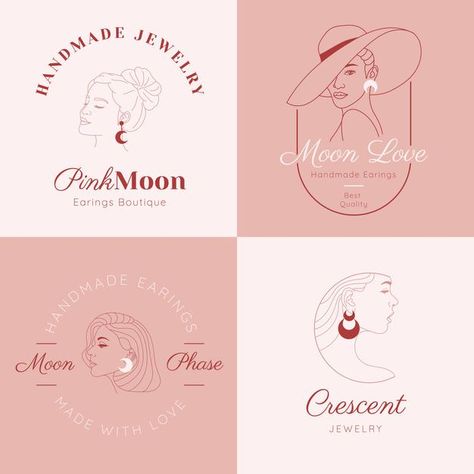 Jewelry Shop Logo Ideas, Small Business Logo Ideas Jewelry, Jewelery Logos Design Ideas, Earring Logo Design Ideas, Handmade Accessories Logo Design Ideas, Jewelry Logos Ideas, Jewelry Business Logo Ideas, Logo Design For Accessories, Logo For Accessories Shop