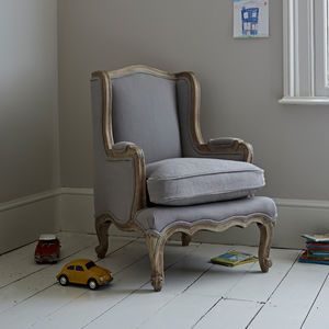 Petite Louis Armchair, Dove Grey Wing Armchair, Country Bedrooms, Nice Furniture, Italian Furniture Design, Unusual Furniture, French Arm Chair, Classical Furniture, French Style Furniture, Beautiful Chair