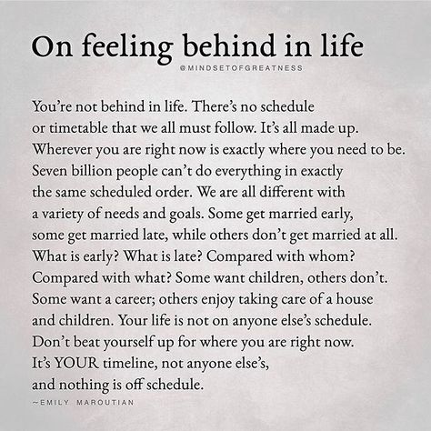 Feeling behind anyone? 🙃 All you have to do is change the way you look at life. Set yourself free and allow yourself to actually be happy.… Behind In Life, Feeling Behind, Set Yourself Free, Be Kind Always, Inspirational Life Quotes, Best Life Quotes, Life Path Number, This Is Your Life, At Your Own Pace