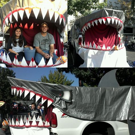 Trunk Or Treat Cat Theme, Trunk Or Treat Water Theme, Jaws Trunk Or Treat Ideas, Shark Trunk Or Treat, Under The Sea Trick Or Trunk, Trunk Or Treat Ideas For Cars Monster, Shark Costume, Shark Costumes, Trunk Or Treat Ideas