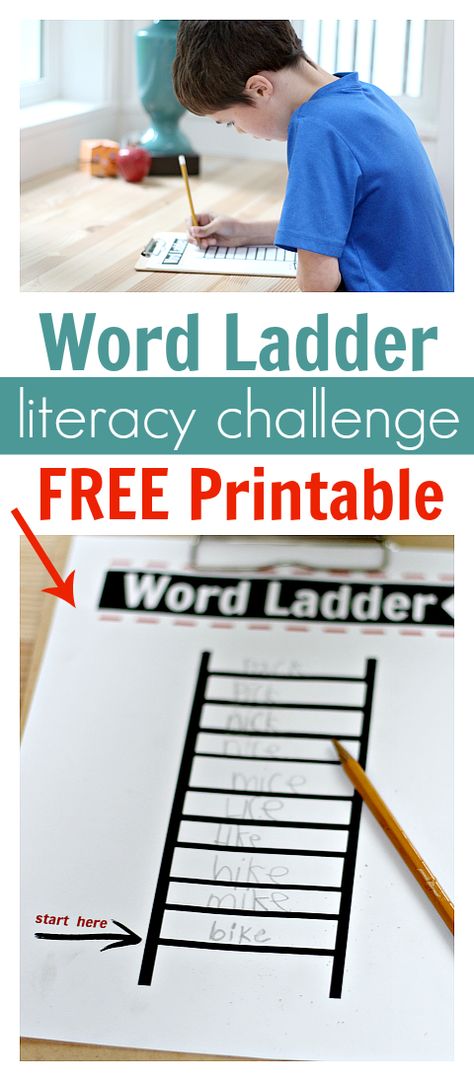 Fun and quick literacy game for kids - FREE WORD LADDERS PRINTABLE Word Ladders First Grade, Ladder Game, Word Ladders, Handwriting Activities, Free Games For Kids, Literacy Games, Phonics Words, Spelling Activities, School Activity