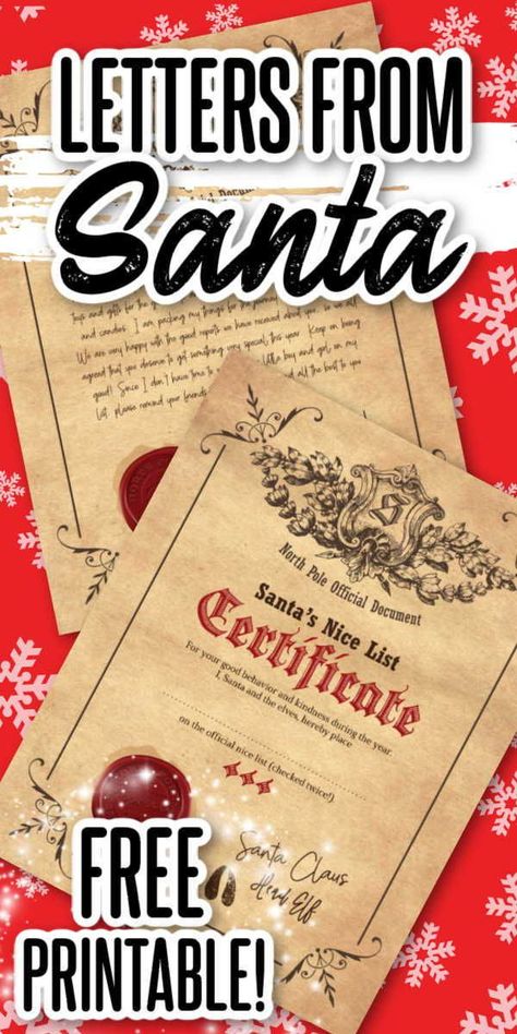 Santa's Mailbox Ideas, Letters From Santa To Kids Ideas, Diy Santa Letter, Naught Or Nice List Free Printable, Free Letters From Santa Printable, From Santa Letter Printable, Santa Claus Letters For Kids, Free Letter To Santa Printable, Diy Santa Letter To Kid