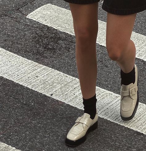 Christie Tyler’s Instagram post: “weekend :’)” Christie Tyler, Beige Loafers, White Loafers, Loafers Outfit, Chunky Loafers, Shoe Inspiration, Shoe Inspo, Aesthetic Shoes, Shoe Fits