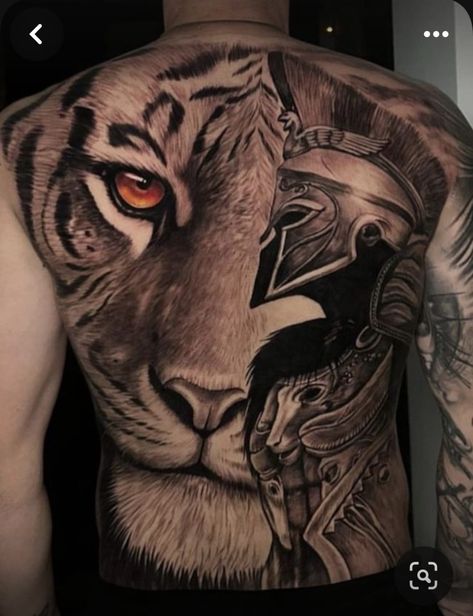 Tiger Full Body Tattoo, Back Piece Tattoo Men, Shoulder Piece Tattoo, Cartoon Tattoo Ideas, Wedding Band Tattoo, Gladiator Tattoo, Big Cat Tattoo, Animated Shows, Body Tattoo Design