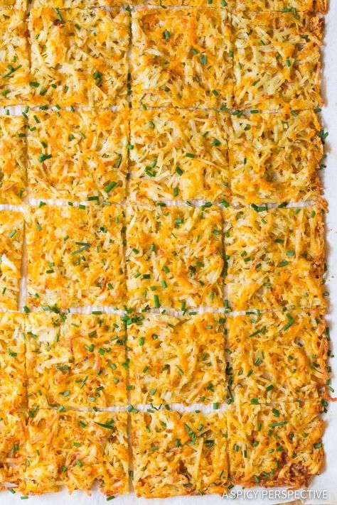 Zesty Baked Hash Browns | XX Hash Brown Recipes, 'Cause They're The Greatest Breakfast Carb Oven Baked Hash Browns, Oven Hashbrowns, Baked Hashbrown Recipes, Baked Hashbrowns, Easy Hashbrowns, Hashbrown Waffles, Sweet Potato Hash Browns, Hash Brown Patties, Homemade Hashbrowns