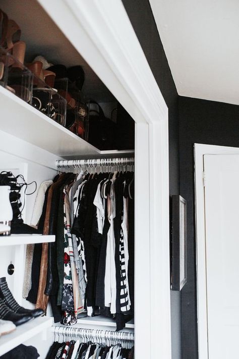 Closet Redo, Home Office Closet, Small Closet Space, Reach In Closet, Closet Renovation, Open Closet, Small Closets, Closet Remodel, Bedroom Closet Design