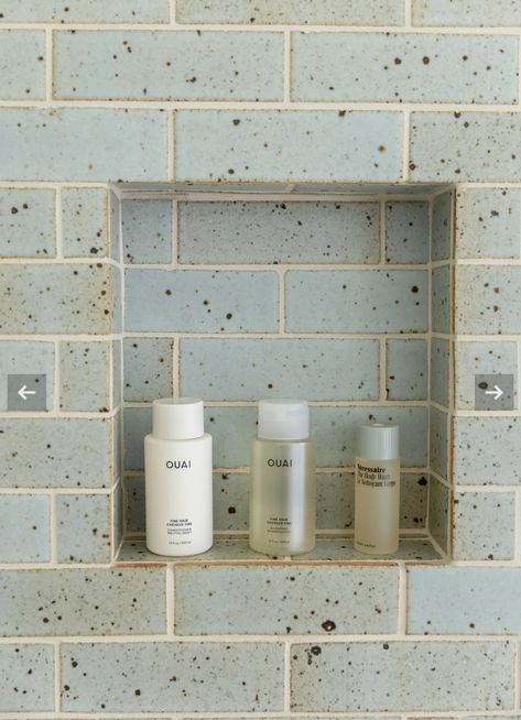 Willow Brick Bathroom Wall, Glazed Brick Tiles, Brick Bathroom, Glazed Brick, Tile Layout, Artisan Tiles, Cle Tile, Brick Tile, Wall Niche