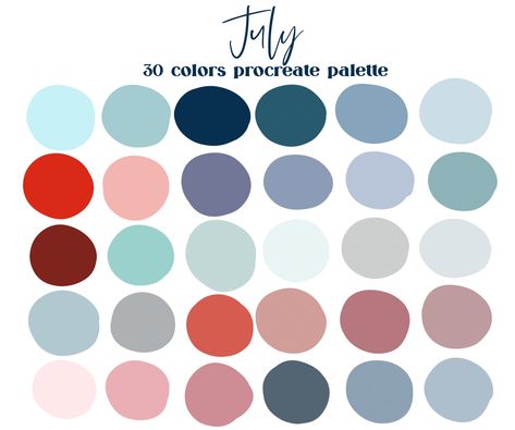 July Neutrals Procreate Color Palette / iPad Procreate - Etsy Months Color Palette, July Colour Palette, Summer Blue Color Palette, Monthly Color Palette, 4th Of July Color Palette, Family Photo Outfits Summer Color Schemes, June Color Palette, July Color Palette, Red And Blue Color Palette