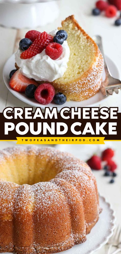 Looking for the best Valentine's Day recipe? This Cream Cheese Pound Cake is a classic pound cake recipe that's a family favorite dessert and comes out perfect every single time. Pin this Valentine's Day dessert idea! Easy Cream Cheese Pound Cake, Cheese Pound Cake Recipe, Cream Cheese Pound Cake Recipe, Easy Pound Cake, Tasty Sweets, Pound Cake Recipes Easy, Modern Honey, Cheese Pound Cake, Baked Breads