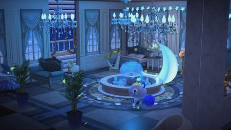 #ACNH #AnimalCrossingNewHorizons #ACNHHHP #AnimalCrossingNewHorizonsHappyHomeParadise #ACNHDLC #ACNHIone Acnh Julian House Ideas, Acnh Space Island, Acnh Ruby House, Acnh Julian House, Acnh Space Themed Island, Acnh Underwater Room, Mystical Animal Crossing Island, Acnh Spacecore, Blue Kidcore