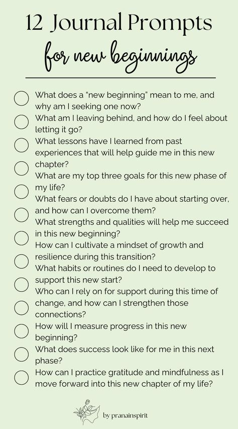 Change isn't always easy. Journal through those questions to find confidence, security and the beauty of new beginnings

#journaling #journalprompts #journalquestions #journalideas #growthmindset #personaldevelopment #successmindset #journaling New Beginning Journal Prompts, Beautiful Journal Prompts, New Chapter Journal Prompts, Journal Prompts For Finding Yourself, Life Changing Journal Prompts, Deep Thinking Journal Prompts, How To Find Myself Journal, Topics For Journaling, Journal Prompts Easy