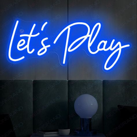 #NeonSigns #BrightIdeas #NeonSignNames #NeonInspiration #NeonRoom #RoomDecor Custom Playroom, House Front Wall Design, Front Wall Design, Game Room Wall Art, Custom Neon Lights, Play All Day, Wedding Neon Sign, Neon Wedding, Simple Lighting