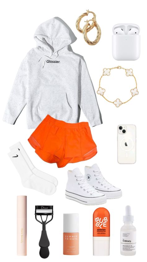 preppy glossier fit! 🤍🧡 #preppy #fitinspo