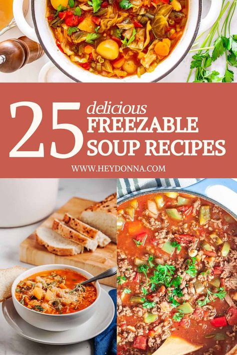 Vegetable Soup Freezer Meal, Easy To Freeze Soups, Freezer Soup Meals, Healthy Freezer Soups, Soups For Freezer, Easy Freezer Soup Recipes, Crockpot Soup Freezer Meals, Freezer Chicken Soup Recipes, Soups To Freeze Best Recipes