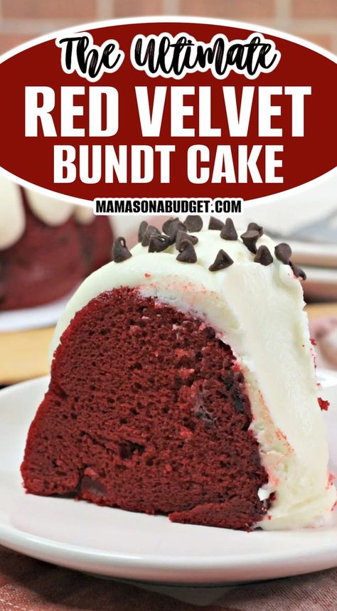 Red Velvet Bunt Cake, Chocolate Chip Bundt Cake Recipe, Pineapple Upside Down Bundt Cake Recipe, Christmas Bundt Cake Recipes, Famous Cakes, Bundt Cake Mix, Red Velvet Bundt, Christmas Bundt Cake, Easy Bundt Cake Recipes