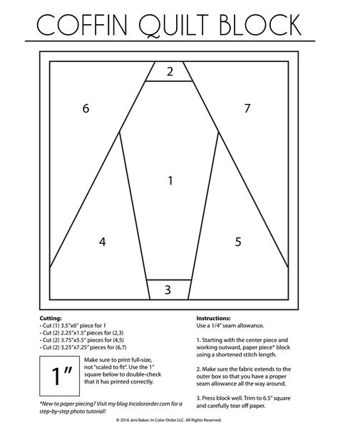 Epp Coffin Quilt, Coffin Quilt Template, Coffin Quilt Block, Goth Quilt Patterns, Coffin Quilt Pattern, Sunflower Quilts Ideas, Goth Sewing Projects, Goth Quilt, Coffin Quilt