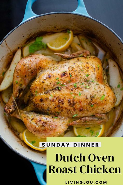 Oven Whole Chicken, Dutch Oven Roast, One Pot Roast, Oven Roast Chicken, Dutch Oven Whole Chicken, Pot Roast Chicken, Dutch Oven Roast Chicken, Oven Roasted Whole Chicken, Greek Chicken And Potatoes