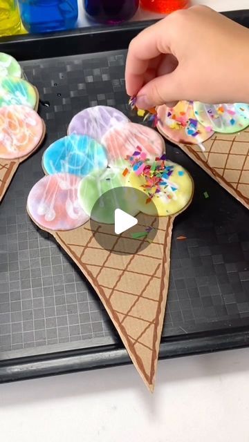 Amy Powell - Learning&ExploringThroughPlay on Instagram: "Design your own ice cream 🍦   #learningthroughplay #playbasedlearning #earlylearning #sensoryplay #invitationtoplay #playmatters #preschool #play #kidsactivities #earlyyears #montessori #homeschool #toddleractivities #earlychildhoodeducation #eyfs #learningathome #montessoriathome #kids #education #playathome #finemotorskills #homeschooling #playideas #preschoolactivities #learningisfun #openendedplay #letthembelittle #playislearning #ourplay2day" Kindergarden Activity Ideas, Ice Cream Crafts, Babysitting Fun, Preschool Play, Eyfs Activities, Montessori Homeschool, Kindergarden Activities, Preschool Activities Toddler, Invitation To Play