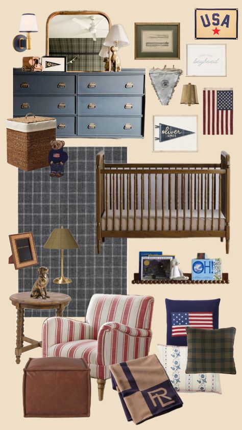 Americana Nursery, Kids Rooms Inspo, Vintage Baby Boys, Big Boy Bedrooms, Big Kids Room, Toddler Boys Room, Nursery Room Design, Baby Boy Room Nursery, Baby Room Inspiration