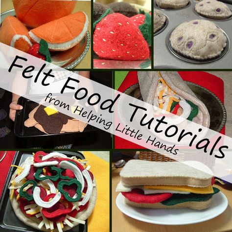 Felt Food Ideas, Pizza Spaghetti, Felt Food Patterns, Food Tutorials, Sensory Dough, Handmade Kids Toys, Felt Play Food, Pretend Food, Food Patterns