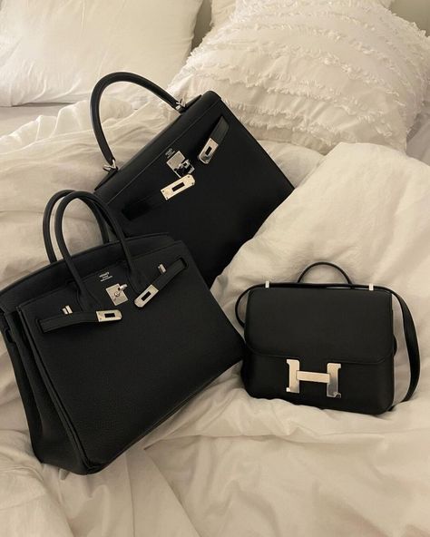 Black Birkin Bag, Expensive Bag, Luxury Bags Collection, Hermes Kelly Bag, Kelly Bag, Luxury Purses, Fancy Bags, Bags Aesthetic, Pretty Bags