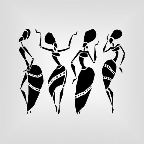 Dancer Silhouette, Stencil Stickers, African Women Art, Afrique Art, African Paintings, Afrikaanse Kunst, Posca Art, African Art Paintings, Art Premier