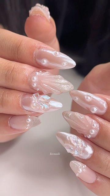 Purple Blush Nails, Gel Nail Extensions Designs, Soft Gel Nail Extensions Designs, Nail Extension Designs, Nail Inspired, Soft Princess, Quince Nails, Seashell Nails, Bridal Nails Designs