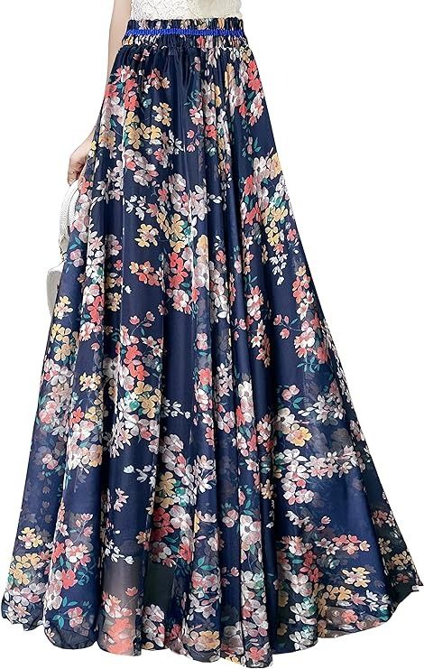 Amazon.com: Afibi Womens Blending Chiffon Retro Long Maxi Skirt Vintage Dress (Small, Pattern 139) : Clothing, Shoes & Jewelry Maxi Skirt Vintage, Long Chiffon Skirt, Long Maxi Skirt, Beach Skirt, Long Maxi Skirts, Skirt Vintage, Long Maxi, Vintage Pattern, Vintage Skirt