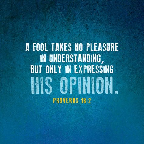 A fool takes no pleasure in understanding, but only in expressing his opinion. - SermonQuotes Server Quotes, Perception Quotes, Fool Quotes, Opinion Quotes, Savage Quotes, Powerful Motivational Quotes, Wonderful Words, Religious Quotes, Mom Quotes