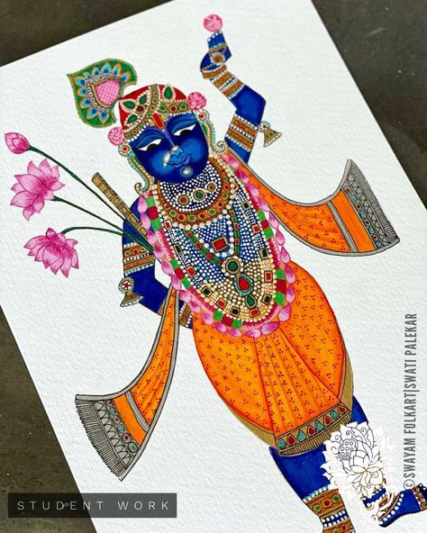 Krishna Lippan Art, Shreenathji Painting, Pichvai Painting, Kartik Purnima, Ganesha Art Illustration, Shree Nathji, Pichwai Art, Series Painting, Pichwai Painting