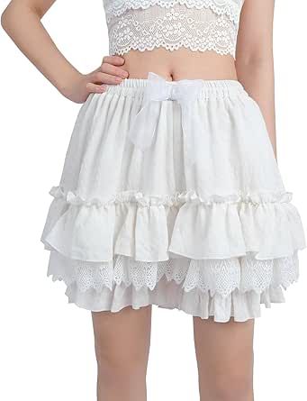 Nuoqi White Ruffle Bloomer for Women Cotton Victorian Pantaloons Knee Length Bloomer Bloomers Vintage, Victorian Bloomers, Pumpkin Shorts, White Flowy Shorts, Pumpkin Pants, White Bloomers, Wedding Fancy, Shoujo Girl, Fancy Dress Ball