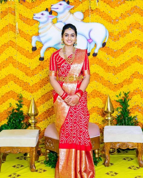 Pellikuturu Sarees, Actresses In Saree, Lehenga Blouse Design, Bridal Lehenga Blouse, Sarees South Indian, Super Idol, Bride Looks, Bridal Sarees South Indian, Bride Hairstyle