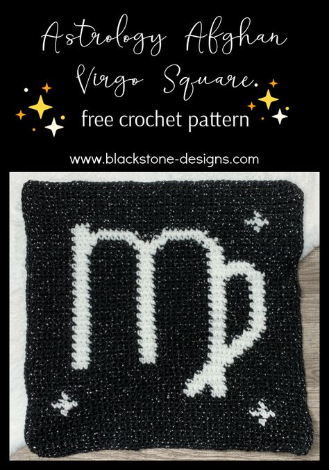 Astrology Afghan: Virgo Square • Blackstone Designs Zodiac Granny Square, Virgo Crochet, Crochet Astrology, Yarn Organization, Crochet Pattern Instructions, Virgo Sign, Leo And Virgo, Crochet Patterns Free Blanket, Granny Square Blanket