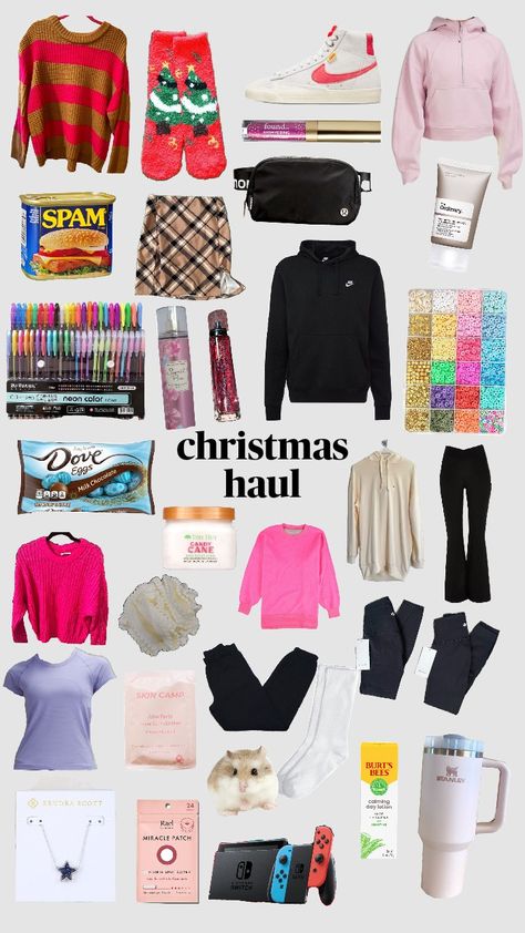 what i got for Christmas!! #lululemon #treehut #preppy #stanley #rael #burtsbees #christmas Christmas Lululemon, Preppy Stanley, What I Got For Christmas, Pink Lululemon, Tree Hut, Burts Bees, Nike Pink, Clay Beads, Kendra Scott