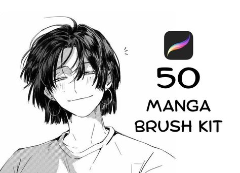 50+ Procreate Manga Brushes for digital artists. Includes ink, liner, screentone, hatching, and more. procreate manga . #Manga_Procreate_Brushes #Manga_Ibis_Paint_Brush #Procreate_Manga_Brushes #Manga_Halftone Manga Procreate Brushes, Manga Brush Ibispaint, Manga Halftone, Procreate Pencil Brush, Procreate Pens, Brush Procreate Free, Manga Brush, Procreate Comic, Manga Procreate