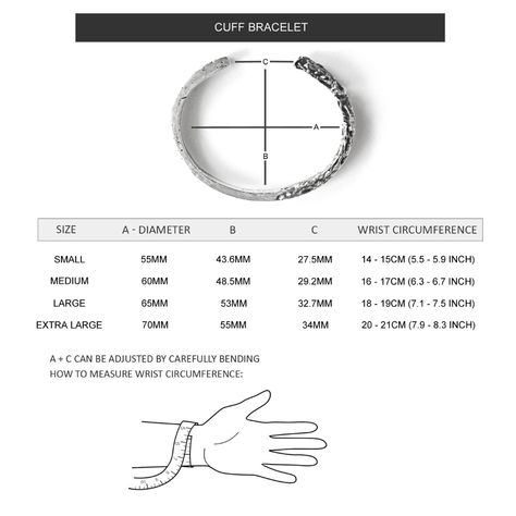 Cuff Size Chart — ATELIER HON'NE Cuff Bracelet Size Chart, Bangle Size Chart, Bracelets Size Chart, Bracelet Sizes Chart, Necklace Size Chart, Bracelet Size Guide, Sketches Jewelry, Silver Snake Bracelet, Jewelry Hacks