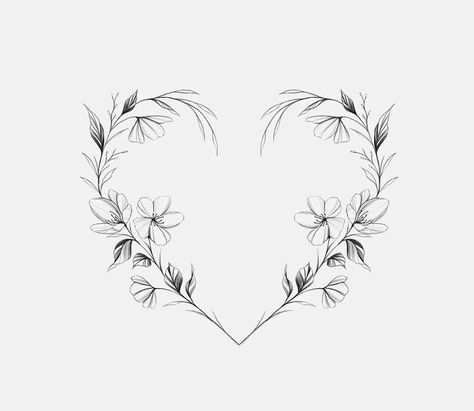 Tattoo Designs Cute, Heart Flower Tattoo, Animal Tattoo Ideas, Mini Tattoo, Petite Tattoos, Bracelet Flower, Heart Tattoo Designs, Floral Tattoo Design, Tattoo Bracelet