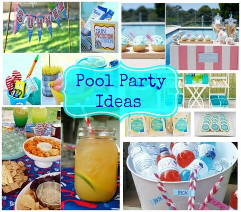 Five great pool party ideas to give you inspiration to celebrate the summer with style!  They are refreshing, fun and oh so appealing for the summer heat! Dj Birthday Party Ideas, Diy Pool Ideas, Backyard Pool Parties, Pool Party Kids, Pool Beach Party, Pool Party Ideas, Pool Birthday, Perfect Birthday Party, Theme Party Ideas