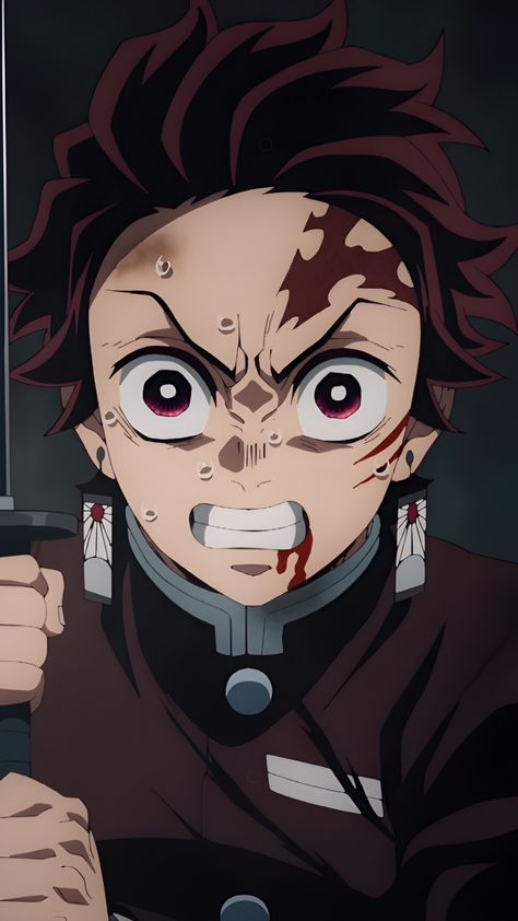 Tanjiro Angry Face, Art To Paint On Canvas, Tanjiro Angry, Angry Tanjiro, Demon Slayer Tanjiro Wallpaper, Tanjiro Eyes, Manga Demon Slayer Wallpaper, Tanjiro Wallpaper, Tanjiro Manga