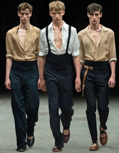 Dries Van Noten SPRING 2015 MENSWEAR Dries Van Noten, Male Fashion, Dandy, Suspenders, Look Fashion, Men's Style, Men Fashion, High Fashion, Fashion Show