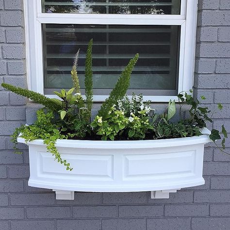 Amazon.com: Mayne 4830-W Nantucket Window Box, 3-Foot, White : Patio, Lawn & Garden Nantucket Style, Outdoor Garden Planters, Water Reservoir, Wood Planters, Window Boxes, Window Box, Outdoor Living Areas, Outdoor Garden Furniture, Container Plants