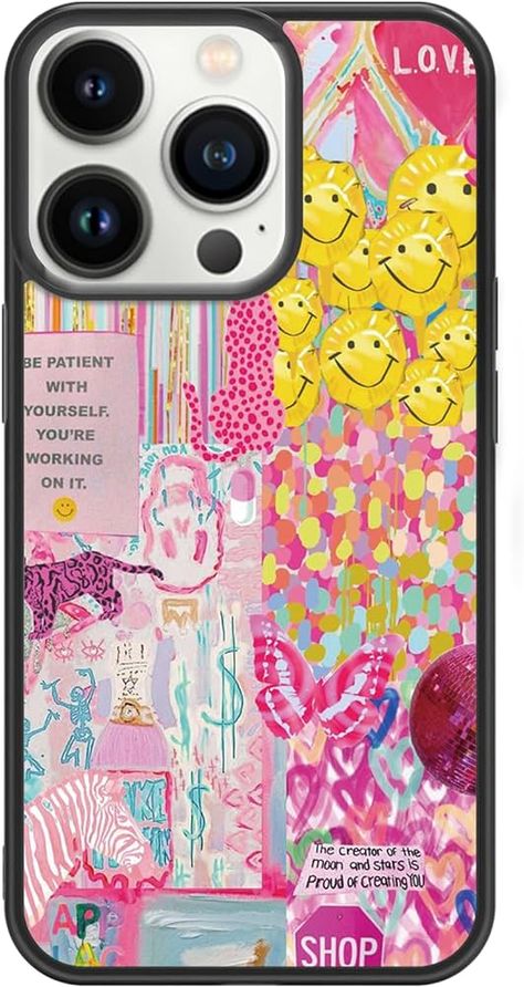 Amazon.com: NNLEA Customized Case - Pink Preppy Collage More Fun for iPhone 11 12 13 14 15 Pro Max XR X Xs Max 7 8 Plus Case - Funny Cool Cute Case, Funny Preppy College [Camera Protection]-Black-Clear : Cell Phones & Accessories Pink Preppy Collage, Funny Preppy, Preppy Collage, Preppy College, Pink Preppy, Cute Case, Cute Cases, Wearable Technology, Christmas List