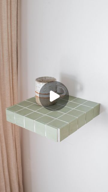 Tile Shelves, Ceramic Shelf, Ceramic Tile Colors, Square Tiles, Diy Tile, I Knew It, Square Tile, Floating Shelf, Diy Shelves