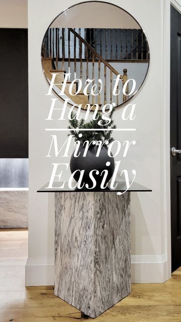 EASY Way to Hang a Mirror Perfectly Centered #homedecor #homedecorhack #howtohangamirror Hanging Mirrors, Decor Hacks, Mirror Hanging, Home Decor Hacks, Neutral Decor, Hanging Mirror, A Mirror, Space Crafts, Hallway Decorating