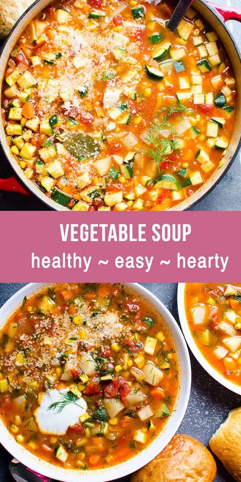 Easy Veggie Soup, Soup On The Stove, Vegetable Soup Healthy, Vegetable Soup Recipe, Soup Healthy, Easy Veggie, Instant Pot Soup, Vegetable Soup Recipes, Veggie Soup