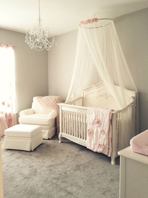 18 Crib Canopies Perfect For Your Nursery Design Boys Bed Canopy, Girl Nurseries, Floral Wallpaper Nursery, Black Things, White Crib, Baby Boy Cribs, Crib Canopy, Baby Boy Bedding, Girl Nursery Room